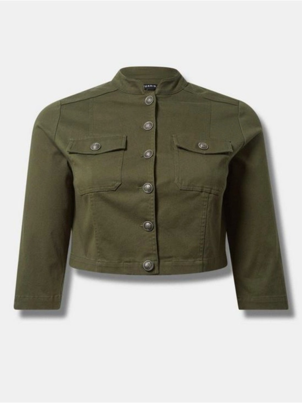 torrid Olive Cropped Utility Jacket - Picture 2 of 6